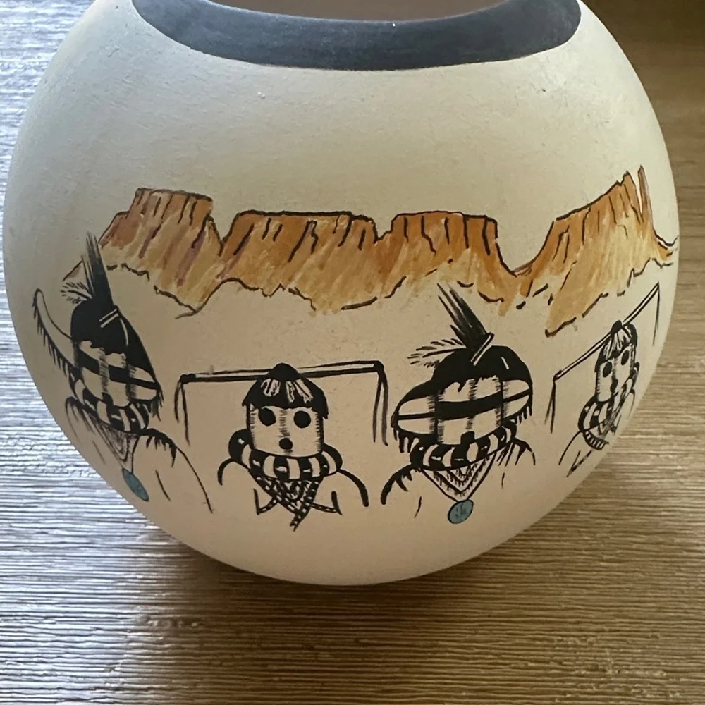Rare Zuni Shalako Kachina “Dance”Decorative Pueblo Pottery - Picture 3 of 5